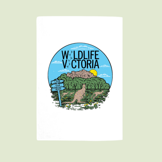 'Love Our Roos' Fairtrade Organic Cotton Tea Towel