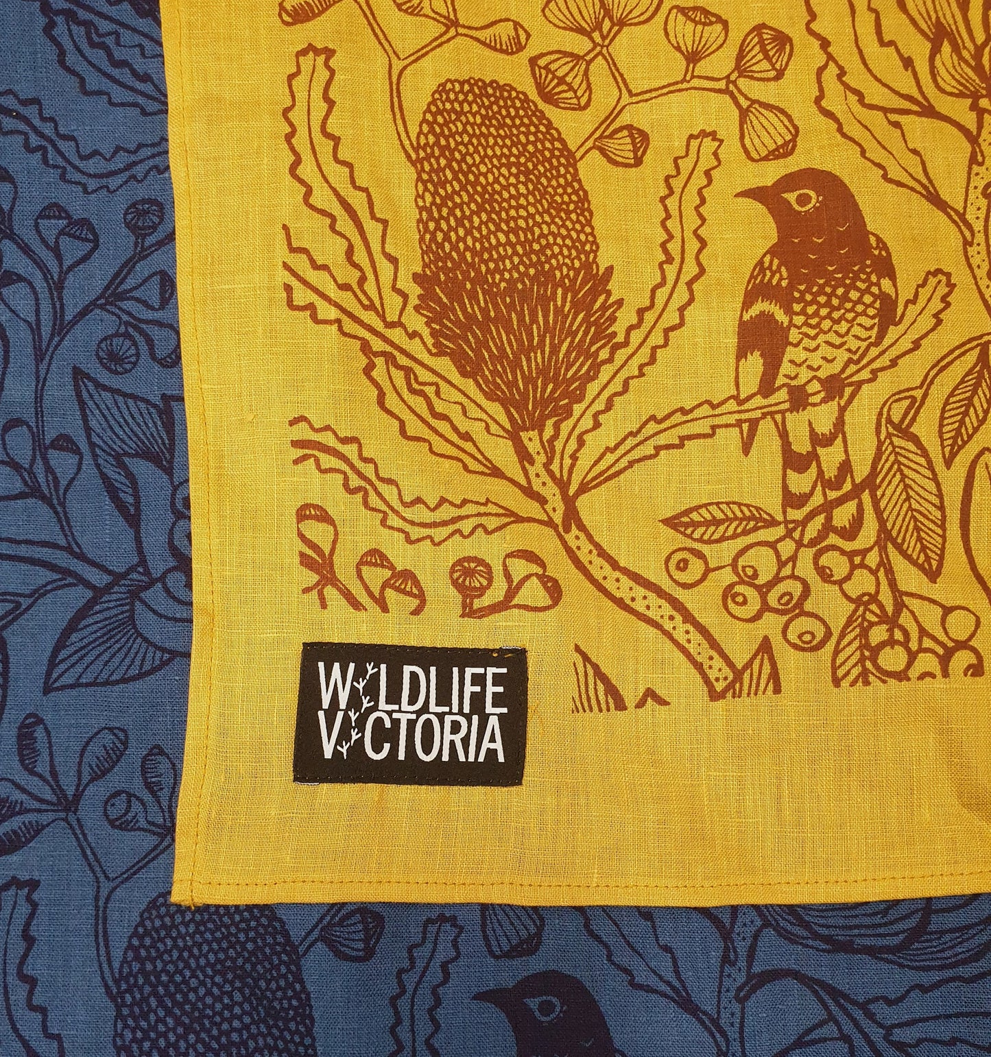 Sample Room X Wildlife Victoria X Ink & Spindle Tea Towel - Mustard yellow